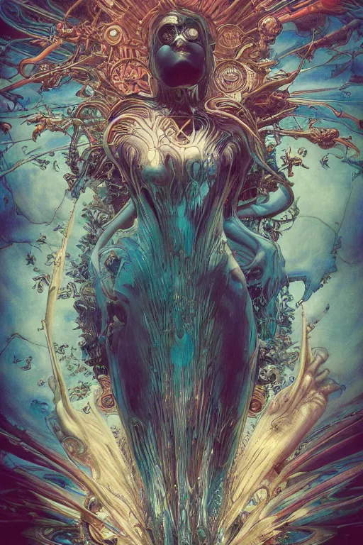 Image similar to swimming through time, inter dimensional clockwork, by artgerm and yoshitaka amano and moebius and hr giger and zdislaw beksinski and alphonse mucha, hyperdetailed, glamour, surreal, dc comics, ornate, nebula, explosions in the sky, trending on artstation
