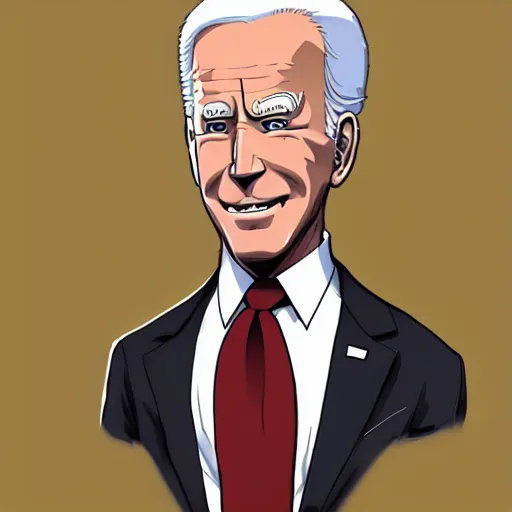 Prompt: anime portrait of Joe Biden as an anime character, trending on artstation