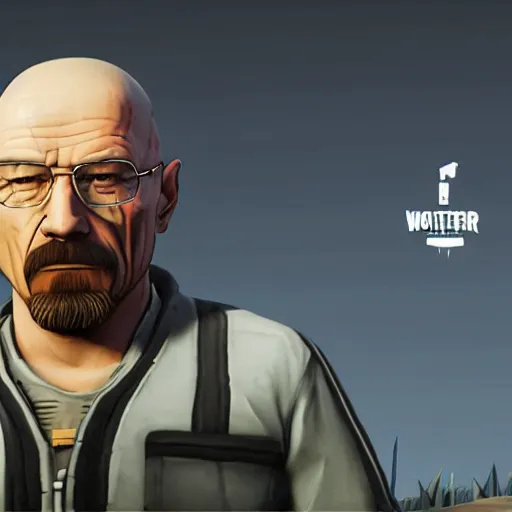 Prompt: walter white fortnite skin