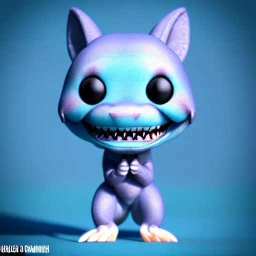 Image similar to cute baby shark with short blue fur smiling, funko pop, beanie baby, daz 3 d, octane render, studio lighting