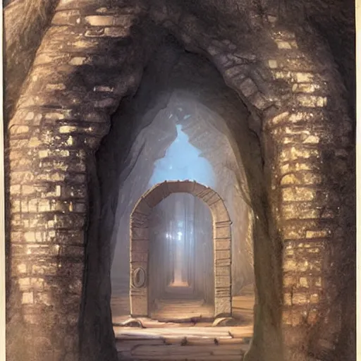 Image similar to beautiful matte painting of the doorway to another dimenstion, fantasy