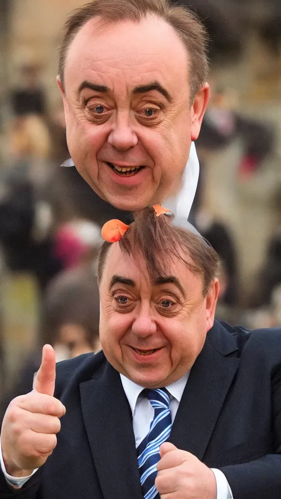 Image similar to alex salmond as a salmon