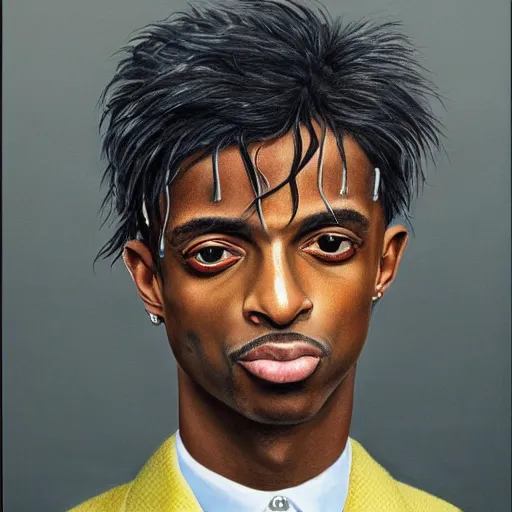 Image similar to playboi carti painted by laurie lipton 4 k detailed super realistic