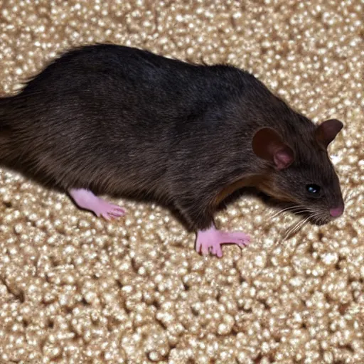 Prompt: this is the malt that the rat that the cat that the dog worried killed ate, hyper realistic,