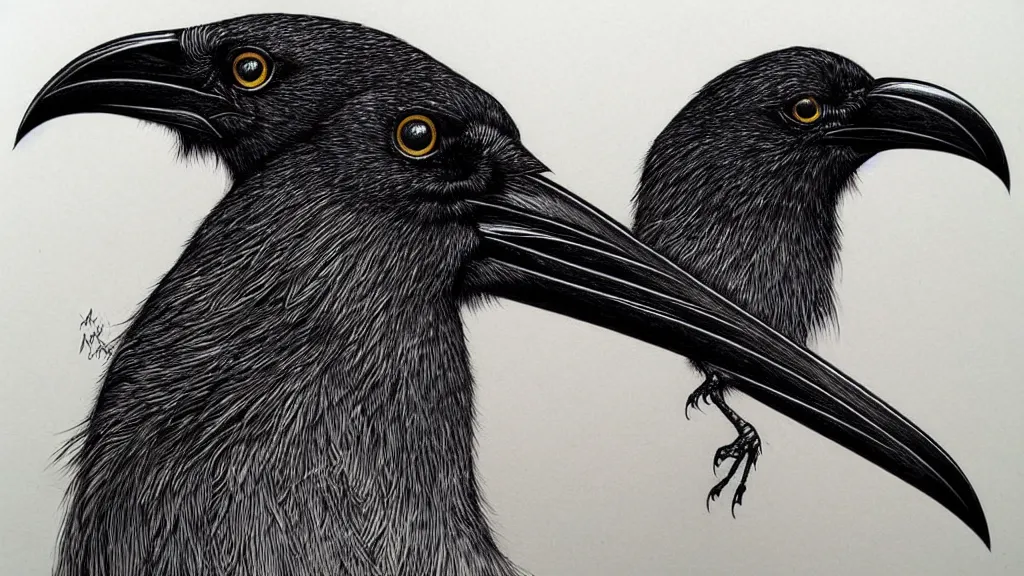 crow head drawing