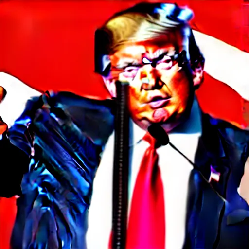 Prompt: donald trump with tiny hands