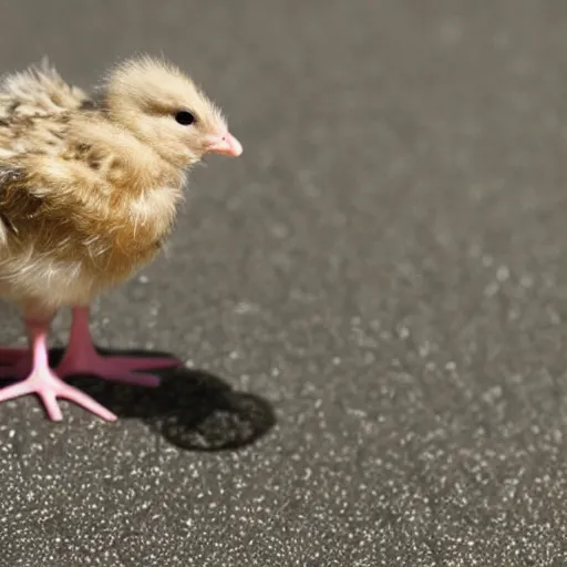 Image similar to a chick riding a mouse