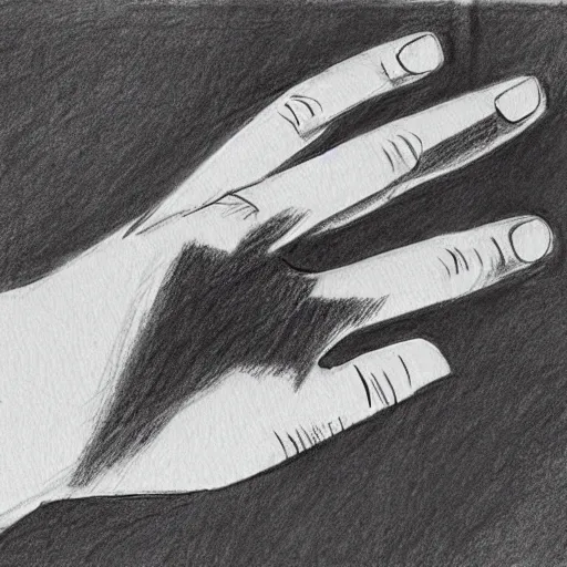 Prompt: a sketching study of a hand, ballpoint in paper