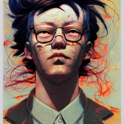 Image similar to prompt : soviet doomer portrait soft light painted by james jean and katsuhiro otomo and erik jones, inspired by akira anime, smooth face feature, intricate oil painting, high detail illustration, sharp high detail, manga and anime 1 9 9 9