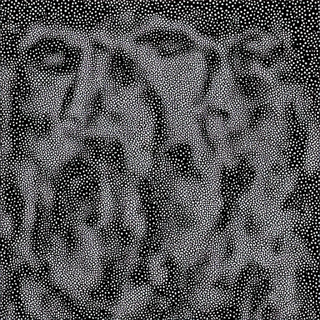 Image similar to face made out of planet, faceless people dark, dots, drip, stipple, pointillism, technical, abstract, minimal, style of francis bacon, asymmetry, pulled apart, cloak, hooded figure, made of dots, abstract, balaclava