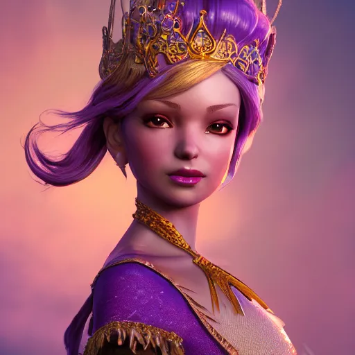 Image similar to wonderful princess of amethyst with fair skin, ornate 8 k gorgeous intricate detailed, accent lighting, dramatic light, octane render