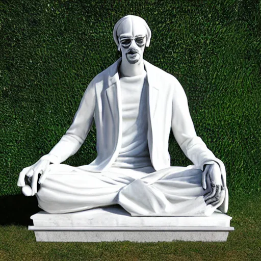 Prompt: statue of snoop dog, white marble