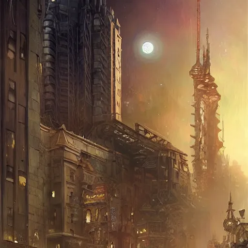 Image similar to It’s crowded streets of German sleeping quarters on the Moon city, Frankfurt, sci-fi, fantasy, intricate, very very beautiful, elegant, highly detailed composition, digital painting, artstation, concept art, smooth, sharp focus, illustration, art by artgerm and greg rutkowski and alphonse mucha