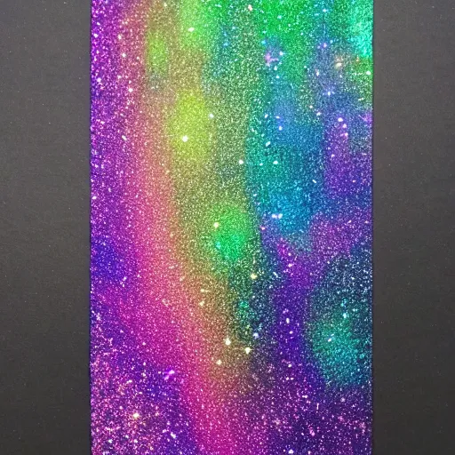 Prompt: glitter iridescent forest, glitter cosmic color dust and mist