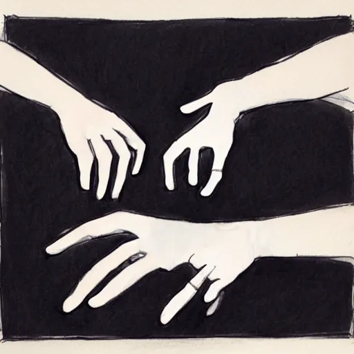 Prompt: beautiful academic study of hands in different poses, inktober