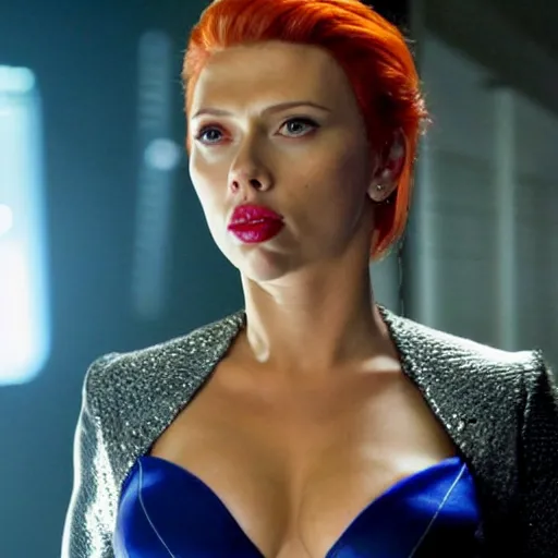 Prompt: scarlet johansson playing mystique on x - men first class