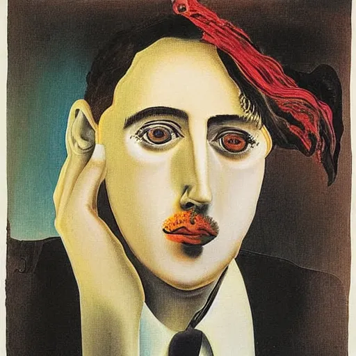 Prompt: portrait of porter robinson by salvador dali