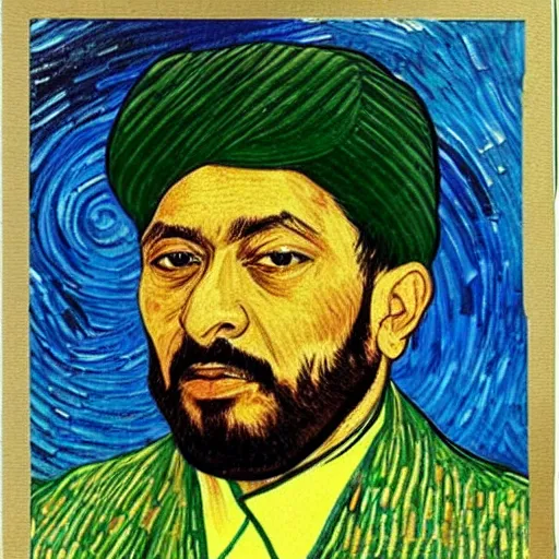 Prompt: sheikh mujib in the style of van gogh
