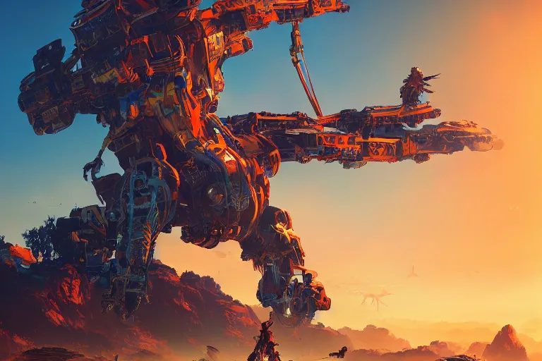 Image similar to sunwing machine mecanical creature robot of horizon forbidden west horizon zero dawn radiating a glowing aura global illumination ray tracing hdr fanart arstation by ian pesty and alena aenami artworks in 4 k