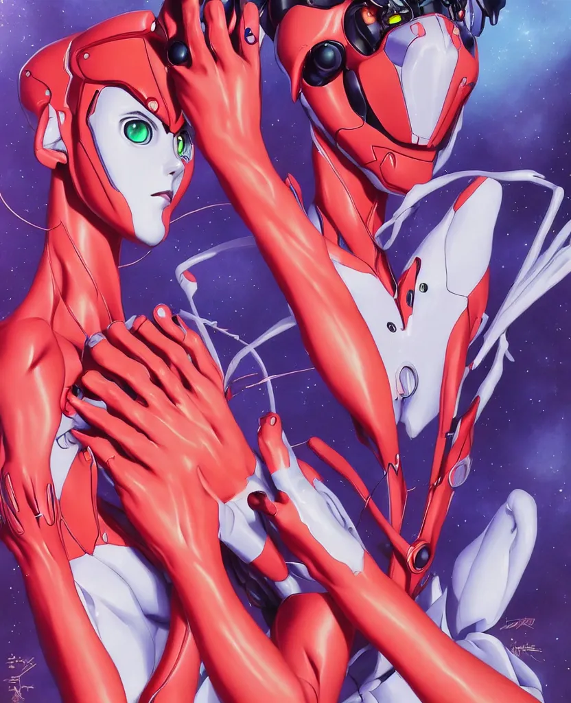 Image similar to neon genesis evangelion by artgerm and ernt haeckel, trending on artstation