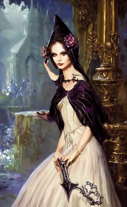 Image similar to Alchemy Imperial Princess knight gothic girl. By Konstantin Razumov, highly detailded