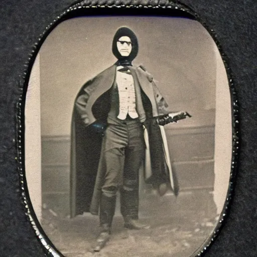 Image similar to 35mm photograph, mysterious steampunk detailed 1800s, batman