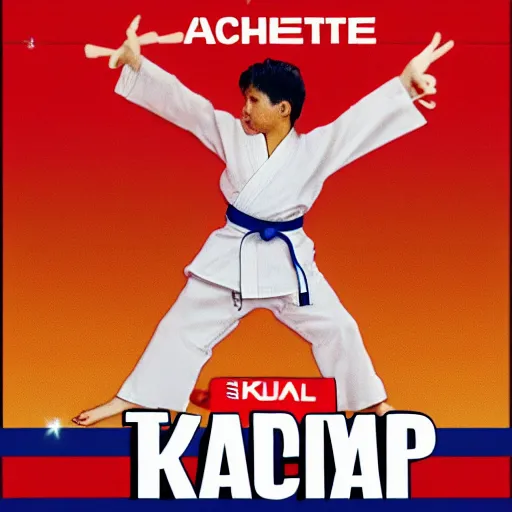 Image similar to donald trump as the karate kid, karate kid crane kick