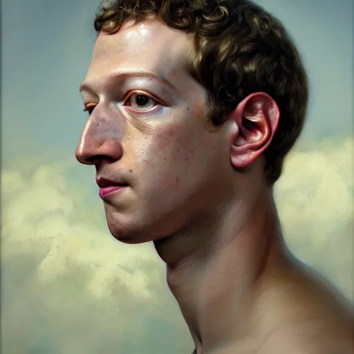 Prompt: highly detailed oil painting | very intricate | cinematic lighting | award - winning | portrait of cyborg mark zuckerberg | by roberto ferri, by tom bagshaw, by j. c. leyendecker and klimt, american romanticism, by austin osman spare, artstation, cgsociety, official art, octane