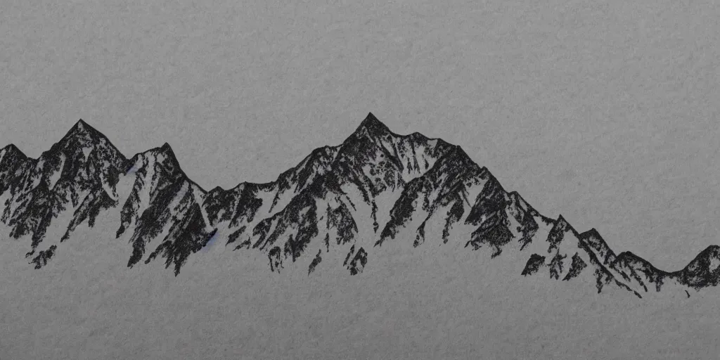 Prompt: epic mountain range in the style of Dean, Roger