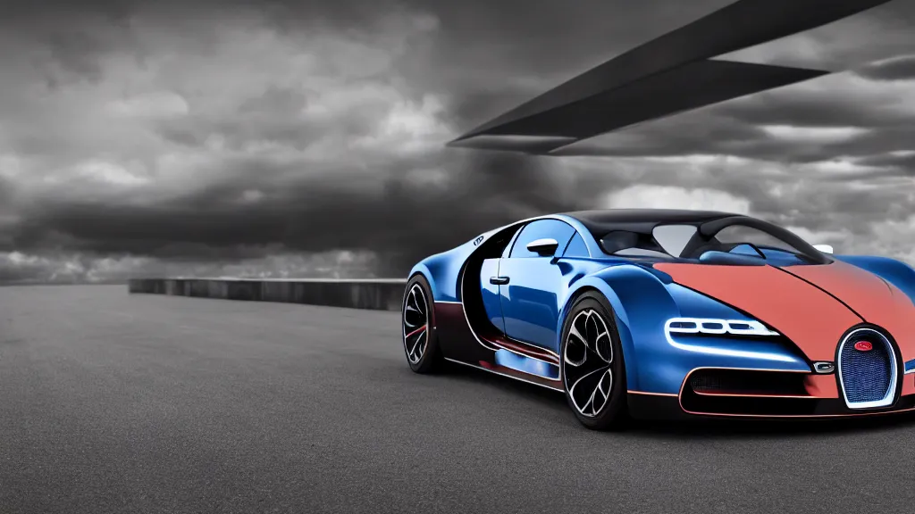 Prompt: photo of a bugatti concept car, cinematic, fine details, symmetrical, 4 k