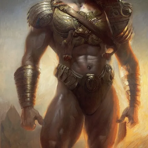Prompt: handsome portrait of a spartan guy bodybuilder posing, radiant light, caustics, war hero, rainfall, by gaston bussiere, bayard wu, greg rutkowski, giger, maxim verehin