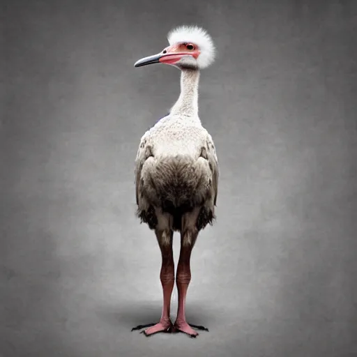 Prompt: an ostrich with muscular human arms.- Photo Manipulation