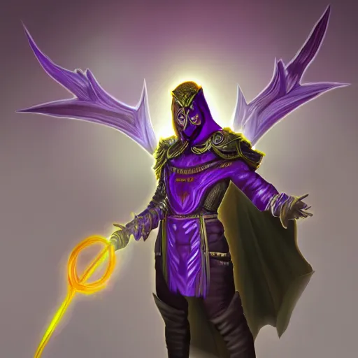 Prompt: fit male demon warlock with white horns, young, purple cloak , still, digital painting, trending on artstation, masterpiece, in the style of JB Casacop