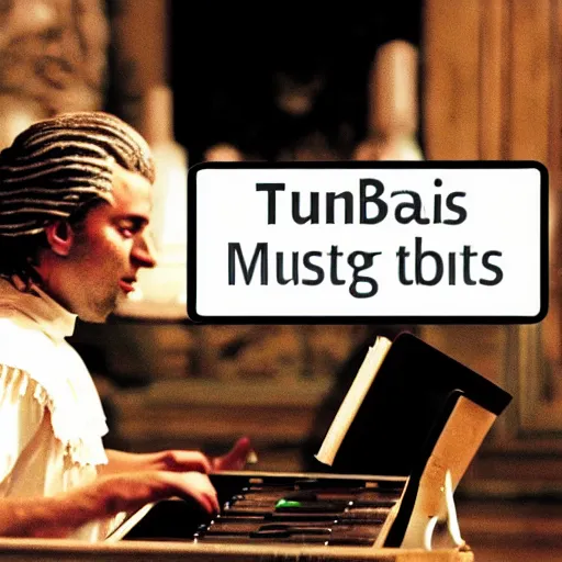 Prompt: Mozart mixing at the turntables