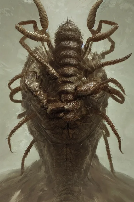 Prompt: zoological portrait of a 6 eyed human insect by kuldar leement and ruan jia and brad rigney and micha karcz and brad rigney