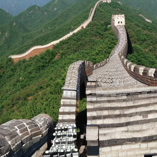 Prompt: Great Wall of china made of Lego bricks