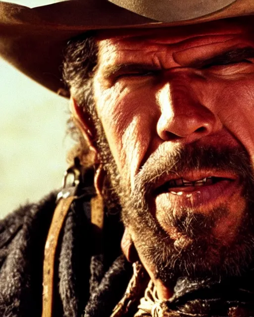 Image similar to film still close up shot of ron perlman in the movie a fistful of dollars. photographic, photography