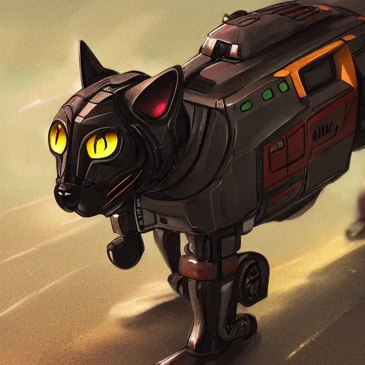 Prompt: Sci-fi ultradetailed mech running cat photo trending on artstation