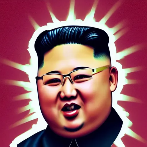 Prompt: kim jong un as k - pop idol dancing on the south korean k - pop stage, digital art, artstation