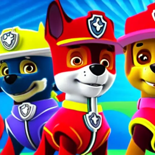 Image similar to paw patrol being evil villains