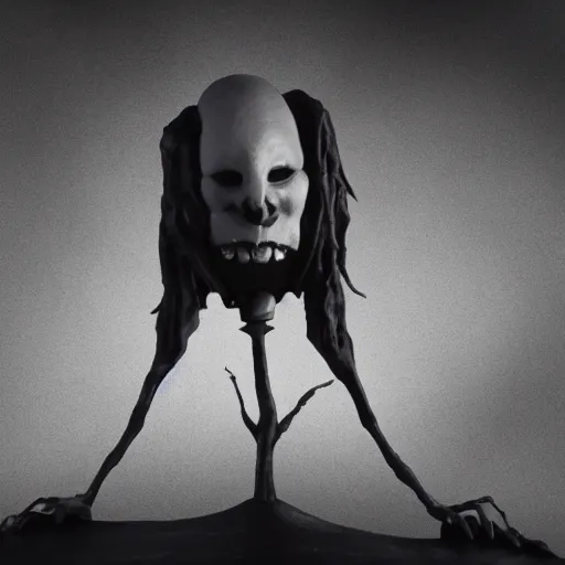 Prompt: Dunwhich horror by Tim Burton and Mike mignola, claymation, stop motion, depth of field, 35mm, 1.2 fl, close up, 4k, hyper realistic, atmospheric, Arnold render