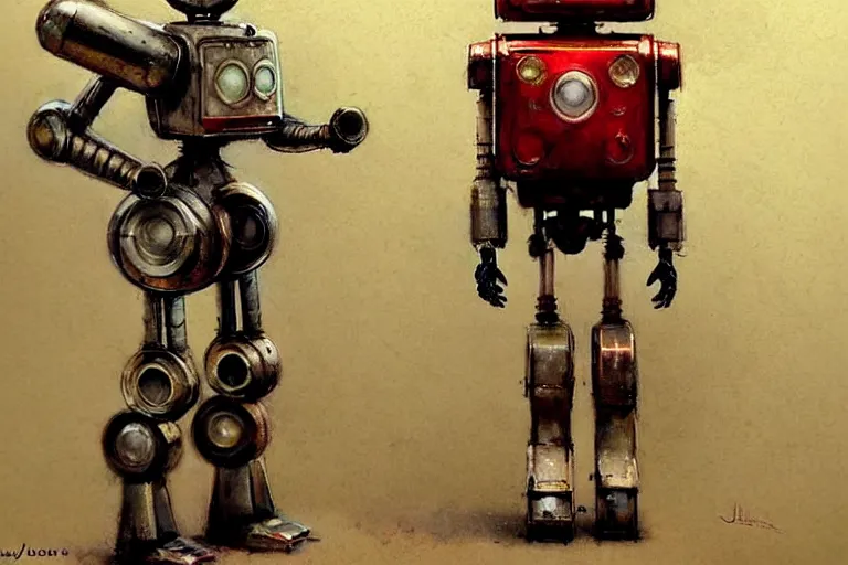 Prompt: adventurer ( ( ( ( ( 1 9 5 0 s retro future robot android robot delivery. muted colors. ) ) ) ) ) by jean baptiste monge!!!!!!!!!!!!!!!!!!!!!!!!! chrome red