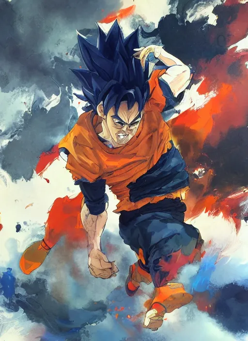 Prompt: semi reallistic gouache gesture painting, by yoshitaka amano, by ruan jia, by Conrad roset, by dofus online artists, detailed anime 3d render of neymar as goku, Neymar soccer player transformed on Super Saiyan, Neymar jr, portrait, cgsociety, artstation, rococo mechanical, Digital reality, sf5 ink style, dieselpunk atmosphere, gesture drawn