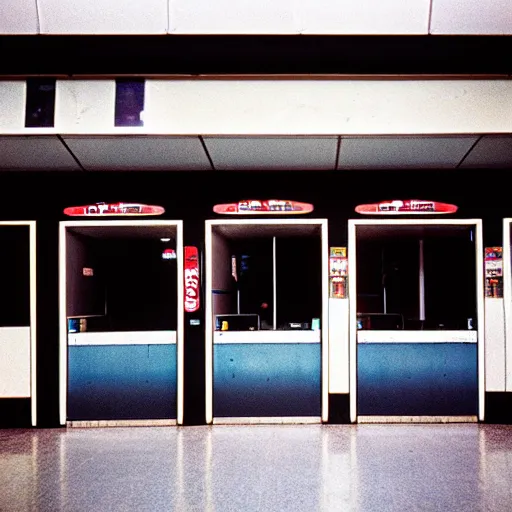 Image similar to cinestill 5 0 d photograph of the inside of an empty convenience store