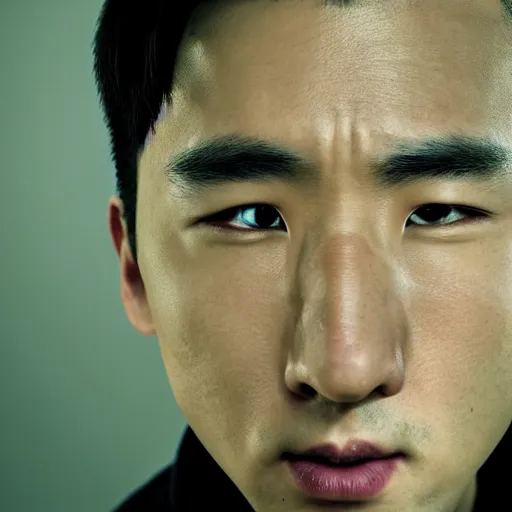 Prompt: an award winning cinematic still of Justin Sun with long Pinocchio nose, 16k hyper realistic photograph, close-up professional portrait, centered