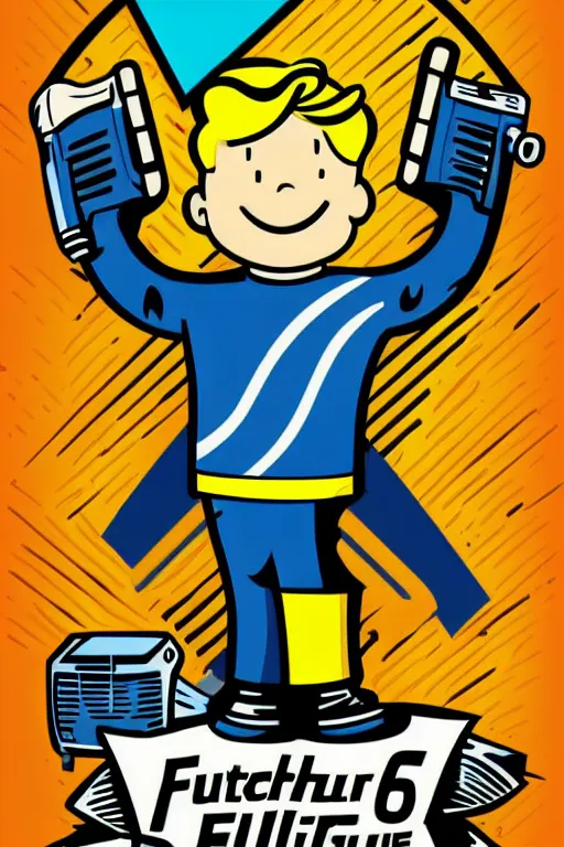 Image similar to fallout 7 6 retro futurist illustration art by butcher billy, sticker, colorful, illustration, highly detailed, simple, smooth and clean vector curves, no jagged lines, vector art, smooth andy warhol style