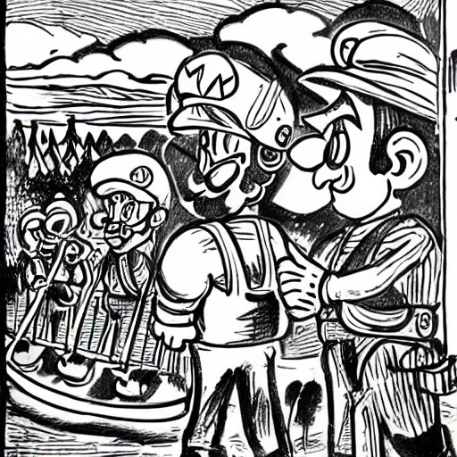 Prompt: a mario miranda political ink painting, carried him home, for just as he was aroused he had been about to sail in a golden galley, a japanese backyard of tinfoil