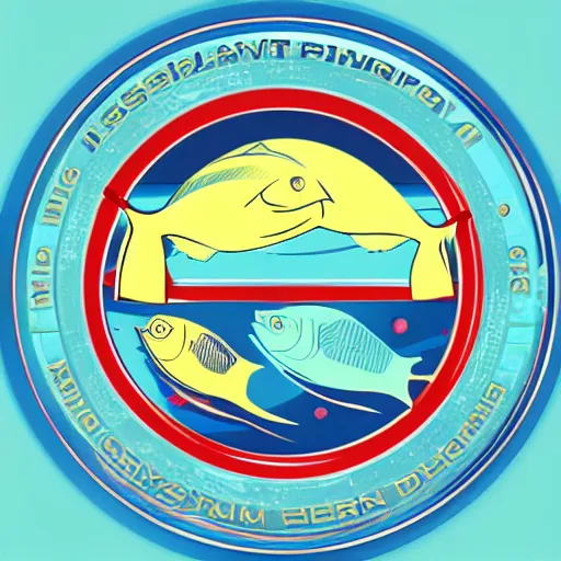 Image similar to fishery logo, a computer rendering by paul lucien dessau, corporate, vector, unsplash, purism, logo, iso 2 0 0, 1 9 9 0 s