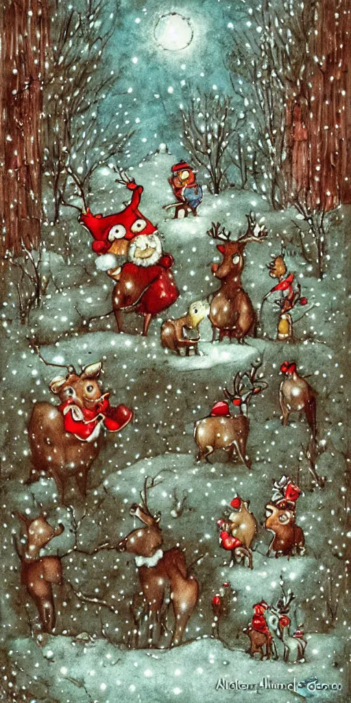 Image similar to a rudolph christmas scene by alexander jansson