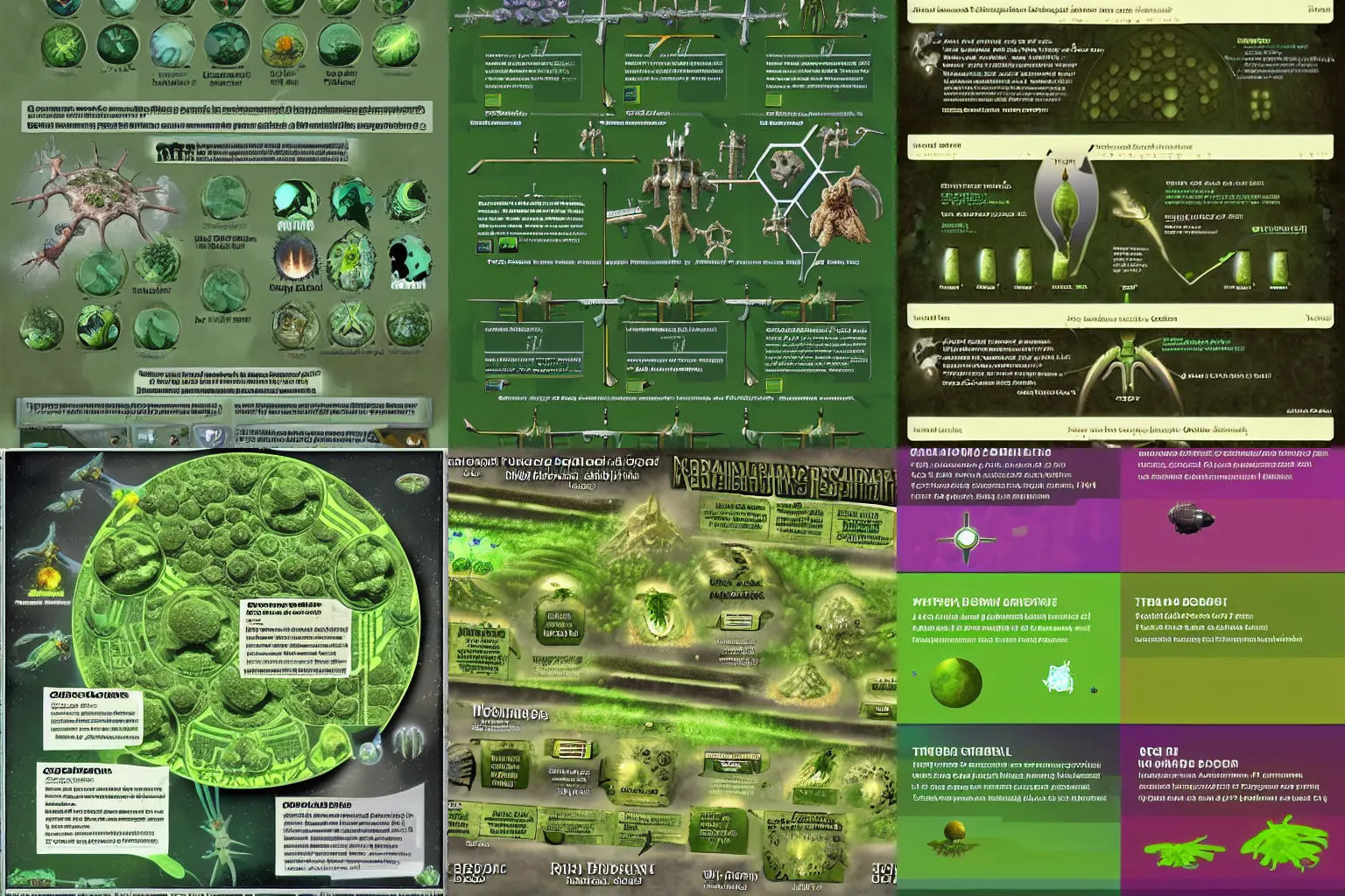 Prompt: infographic, detailing how tiberium infects human subjects, spore, organic repurposing, non-terrestrial, informative graphs and diagrams, insanely detailed, intricate